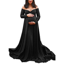 Load image into Gallery viewer, Maternity Dresses For Photo Shoot Maternity Photography Props Long Sleeve Maxi Dresses For Pregnant Women Pregnancy Clothes