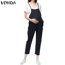Load image into Gallery viewer, VONDA Maternity Clothings 2019 Pregnant Strap Rompers Womens Jumpsuits Casual Pregnancy Pants Sleeveless Trousers Overalls