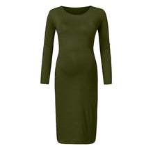 Load image into Gallery viewer, Maternity Dresses Solid O-neck Clothes For Pregnant Women Full Sleeve Above Knee Dress For Pregnant Women Zwangerschaps Kleding