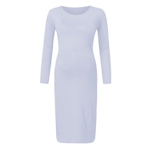 Load image into Gallery viewer, Maternity Dresses Solid O-neck Clothes For Pregnant Women Full Sleeve Above Knee Dress For Pregnant Women Zwangerschaps Kleding