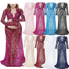 Load image into Gallery viewer, Fashion Maternity Photography Props Maxi Maternity Gown Lace Maternity Dress Fancy Shooting Photo Summer Pregnant Dress Plus