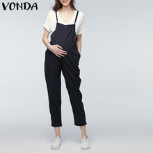 Load image into Gallery viewer, VONDA Maternity Clothings 2019 Pregnant Strap Rompers Womens Jumpsuits Casual Pregnancy Pants Sleeveless Trousers Overalls