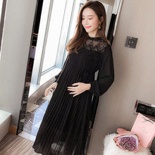 Load image into Gallery viewer, High Quality Chiffon Dresses Maternity Clothes For Pregnant Women Long Sleeve Pleated Dresses Pregnancy Maternity Vestido Spring