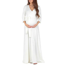 Load image into Gallery viewer, Benemaker 2018 Autumn Maternity Long Dresses Women's Pregnancy Dress V-Neck Long Sleeve Clothes For Pregnant Women Nursing YC001