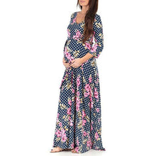 Load image into Gallery viewer, Benemaker 2018 Autumn Maternity Long Dresses Women's Pregnancy Dress V-Neck Long Sleeve Clothes For Pregnant Women Nursing YC001