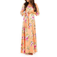 Load image into Gallery viewer, Benemaker 2018 Autumn Maternity Long Dresses Women's Pregnancy Dress V-Neck Long Sleeve Clothes For Pregnant Women Nursing YC001