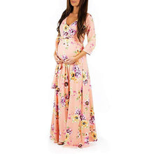 Load image into Gallery viewer, Benemaker 2018 Autumn Maternity Long Dresses Women's Pregnancy Dress V-Neck Long Sleeve Clothes For Pregnant Women Nursing YC001