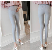 Load image into Gallery viewer, Fashion pregnant women autumn and winter Korean pants trousers belly Slim was thin pencil feet pants